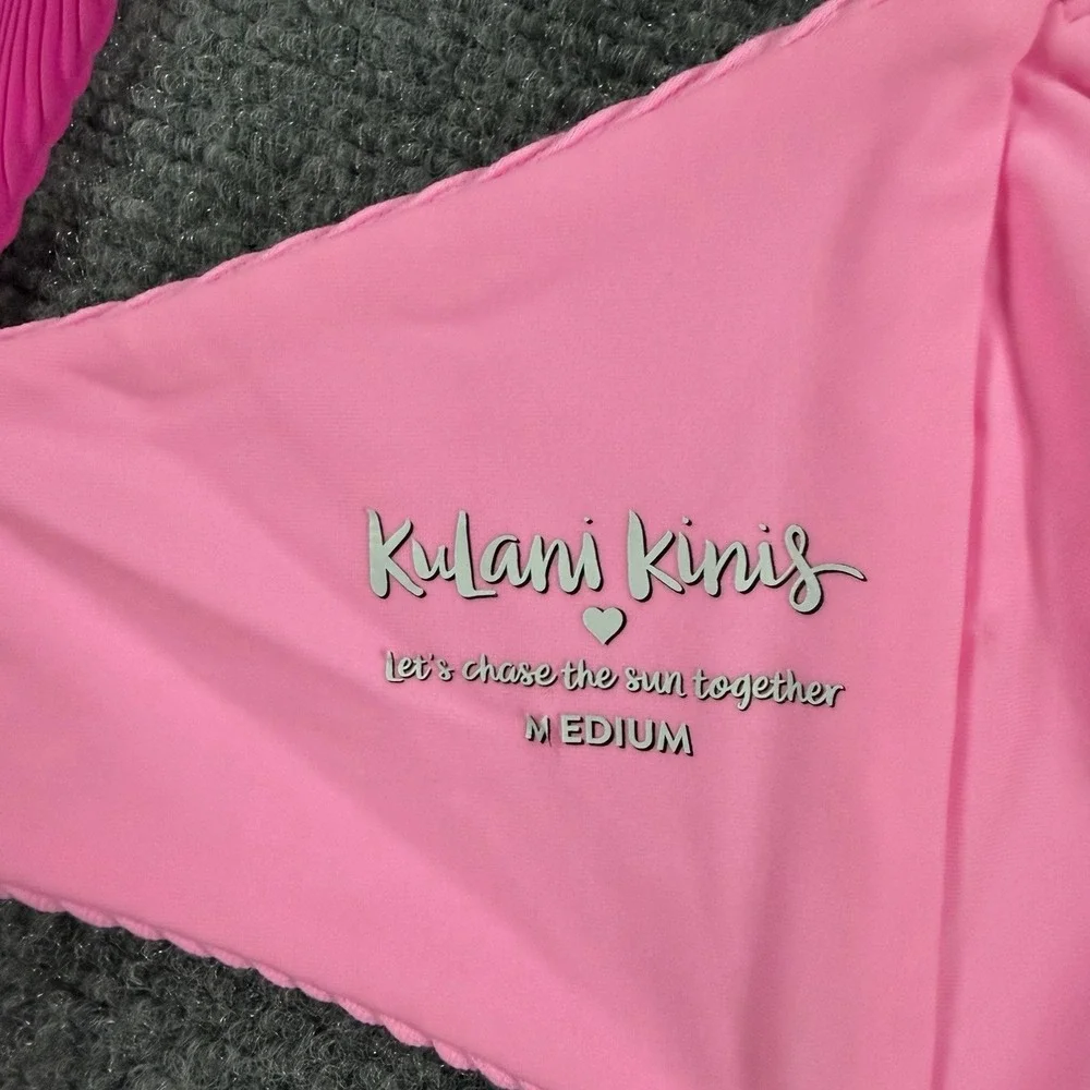 Kulani Kinis Bikini Top Womens Medium Pink Bundle Lot Bandeau Tie Swim Beach